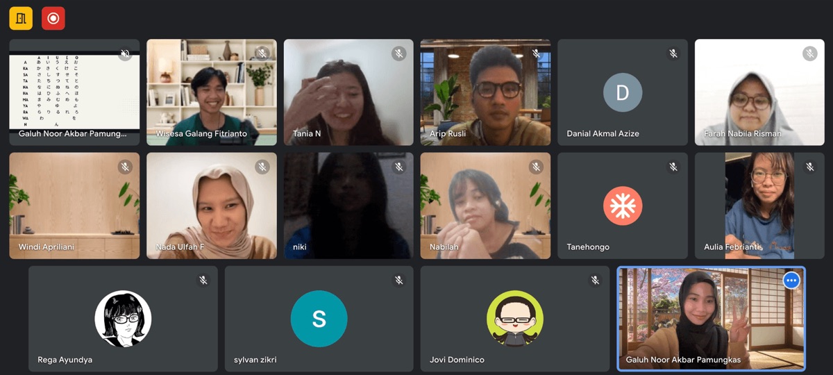 Murid Tanehongo saat kelas online