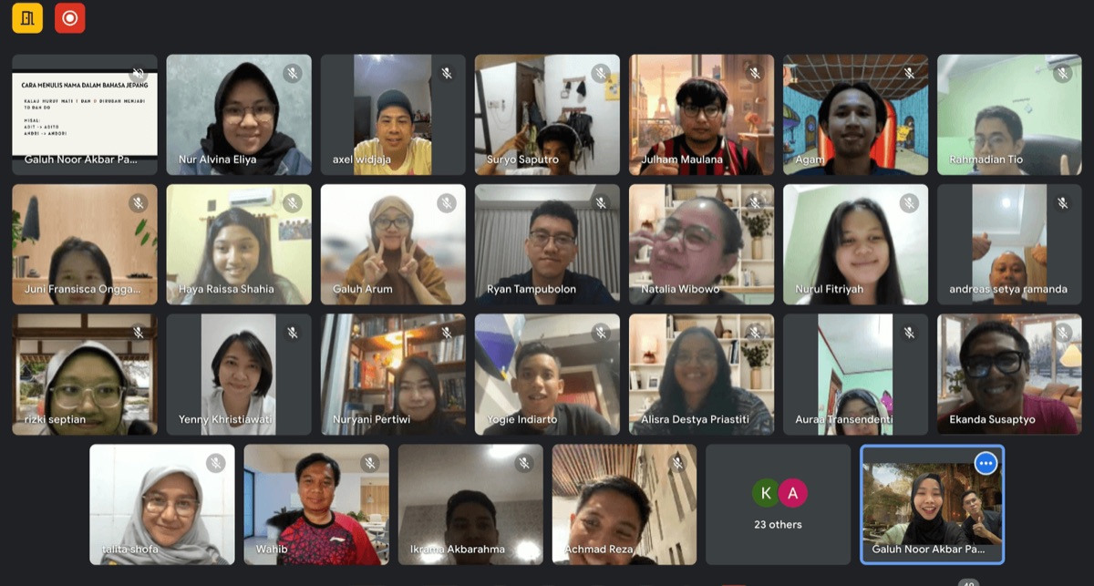 Murid Tanehongo saat kelas online